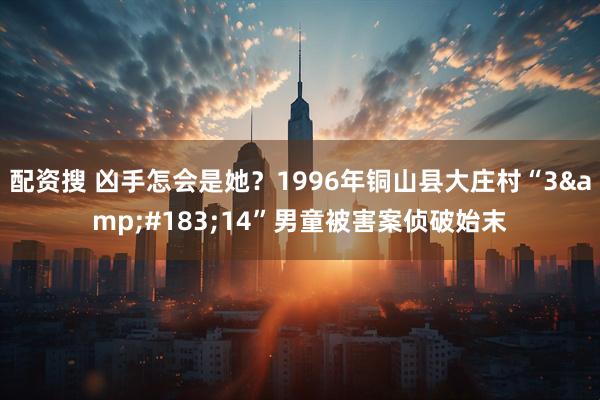 配资搜 凶手怎会是她？1996年铜山县大庄村“3&#183;14”男童被害案侦破始末